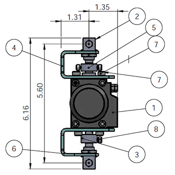 Double Ball Valve Actuator Aseembly Drawing