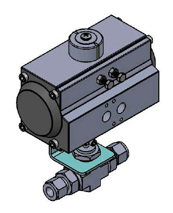 Parker 4A-B2LJ 1/4" Ball Valve with AT040S Actuator